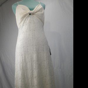 Nordstrom Rack Women's Ivory Lace Spaghetti Strap Maxi Dress Size Medium